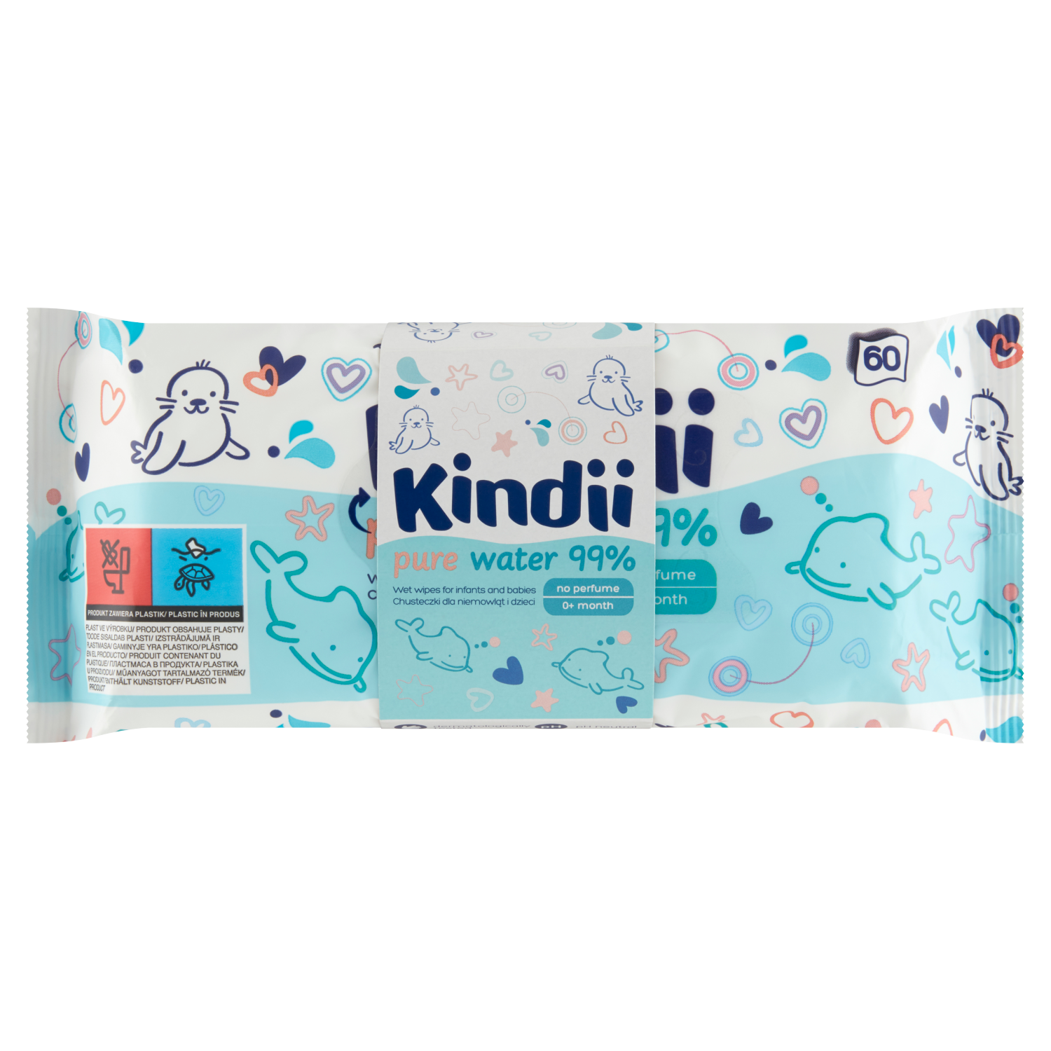 Kindii Pure Water chusteczki dla dzieci i niemowląt, 3x60 szt./1 opak.