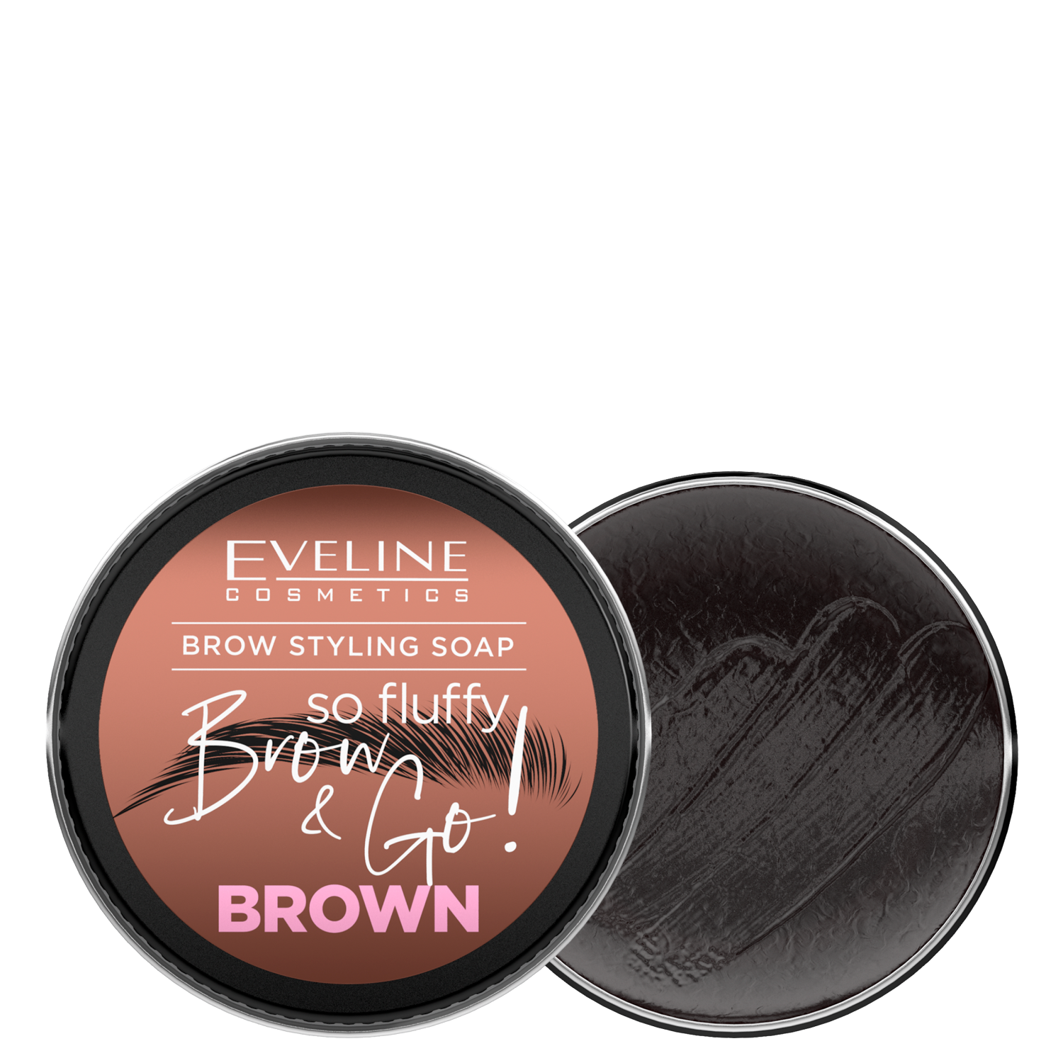 Eveline Cosmetics Brow&Go mydło do stylizacji brwi so fluffy brown, 25 g