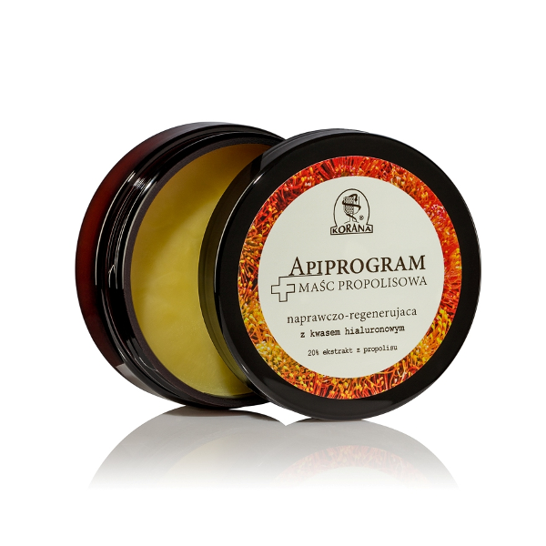 APIPROGRAM Maść propolisowa z kwasem hialuronowym 50 g (Korana)