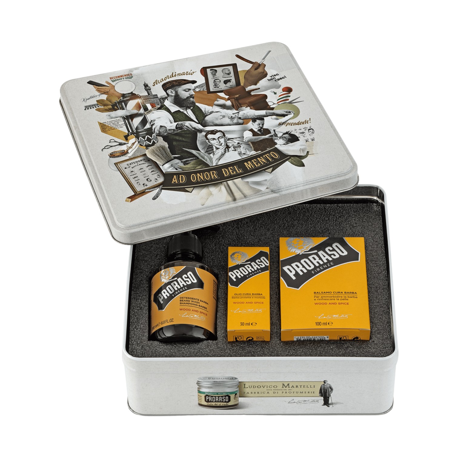 Proraso zestaw: szampon do brody, 200 ml + balsam do brody, 100 ml + olejek do brody, 30 ml