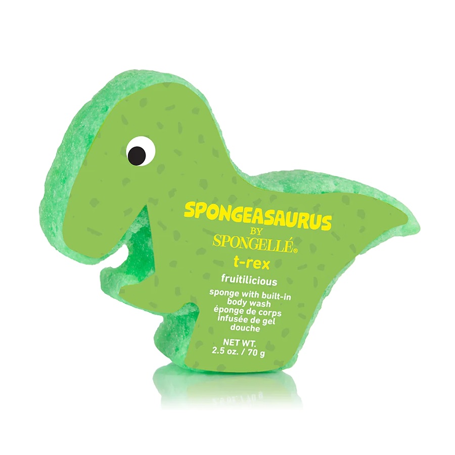 Spongelle Spongesaurus Collection gąbka nasączona mydłem do mycia ciała dla dzieci T-Rex, 1 szt.