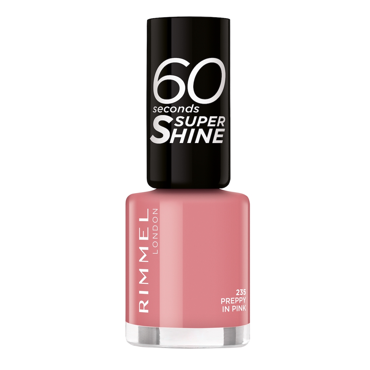 Rimmel 60 Seconds Super Shine szybkoschnący lakier do paznokci 235 preppy in pink, 8 ml