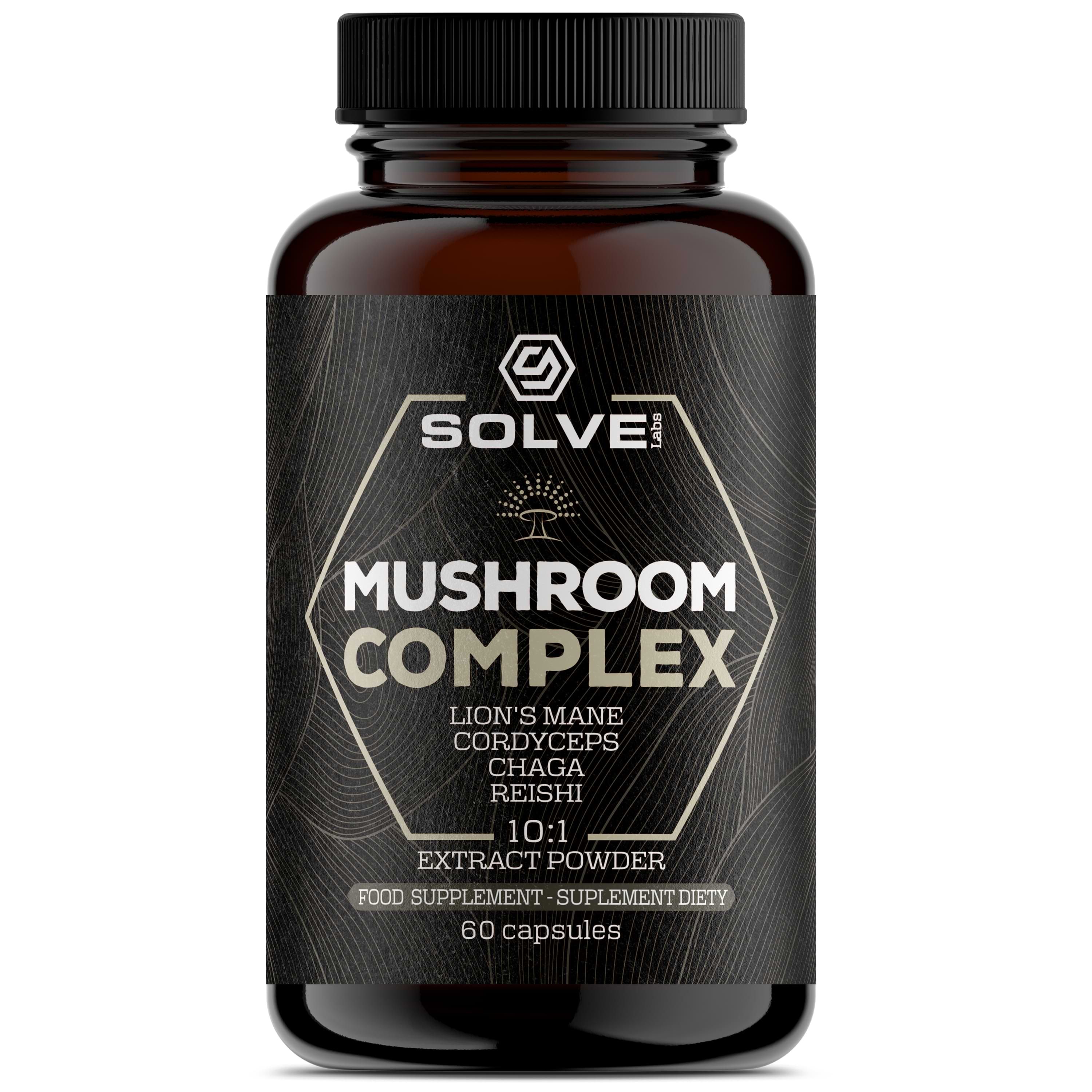 Solve Labs Mushroom Complex suplement diety z ekstraktem z 4 grzybów, 60 kaps./1 opak.
