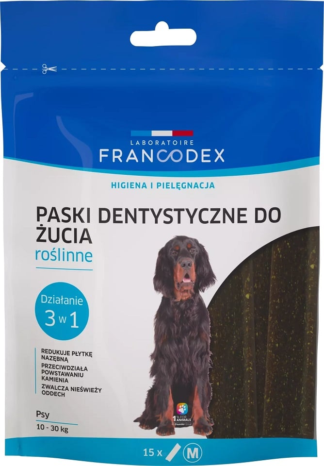 FRANCODEX Paski do gryzienia M na brzydki zapach z pyska 352,5 g/15 szt.