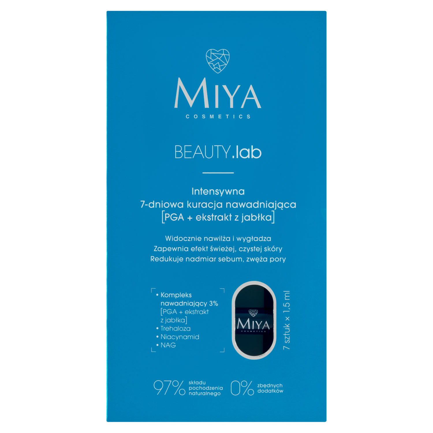 Miya Cosmetics Beauty.lab intensywna 7-dniowa kuracja nawadniająca do twarzy, 7x1,5 ml