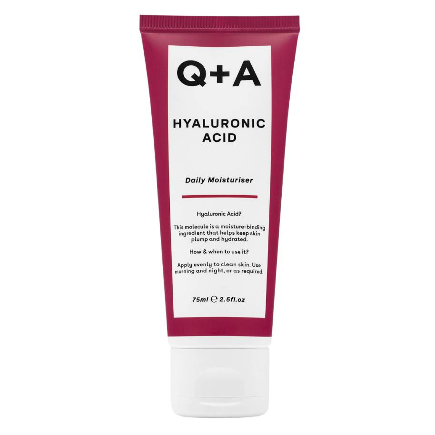 Q+A Hyaluronic Acid nawilżający krem do twarzy z kwasem hialuronowym, 75 ml