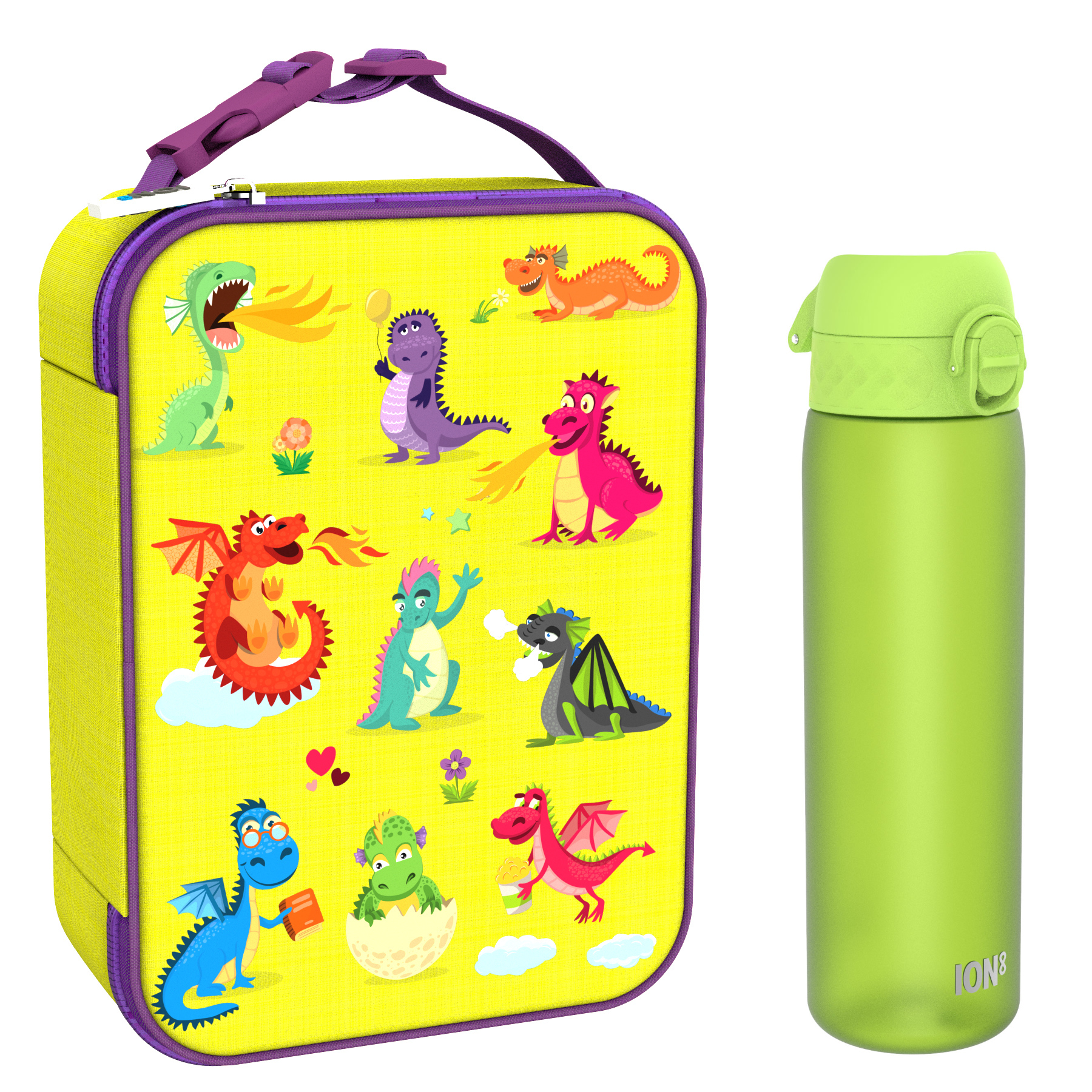 Ion8 zestaw: lunchbag Smoki, 1 szt. + bidon na wodę, poj. 0,6 l, 1 szt.