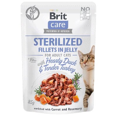 Karma dla kota BRIT CARE Sterilized Kaczka z indykiem 85 g