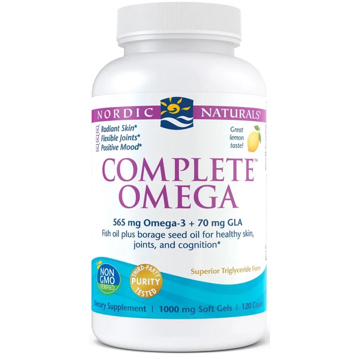 Nordic Naturals Complete Omega suplement diety, 565mg Omega + GLA, Cytryna, 120 kaps./1 opak.