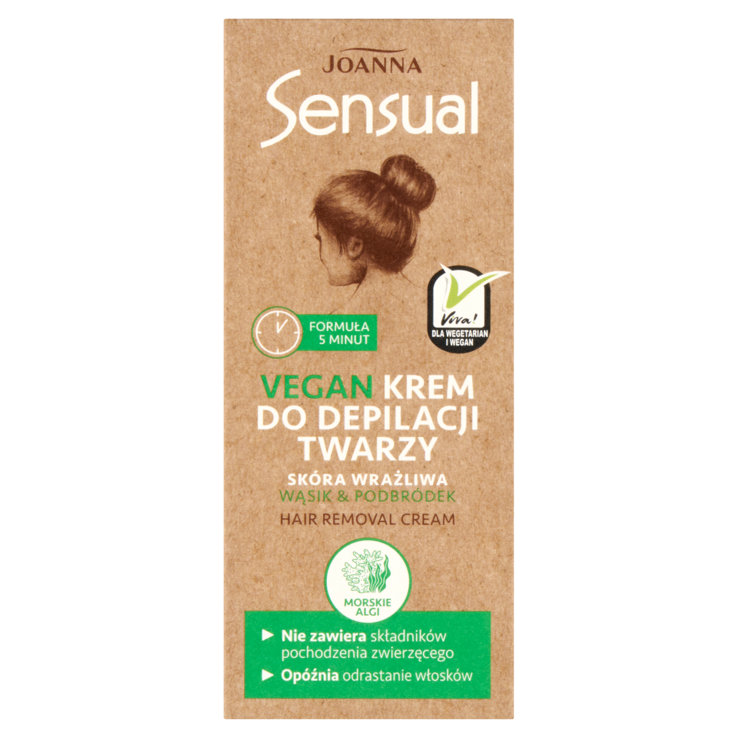 Joanna Sensual Vege krem do depilacji twarzy, 20 g