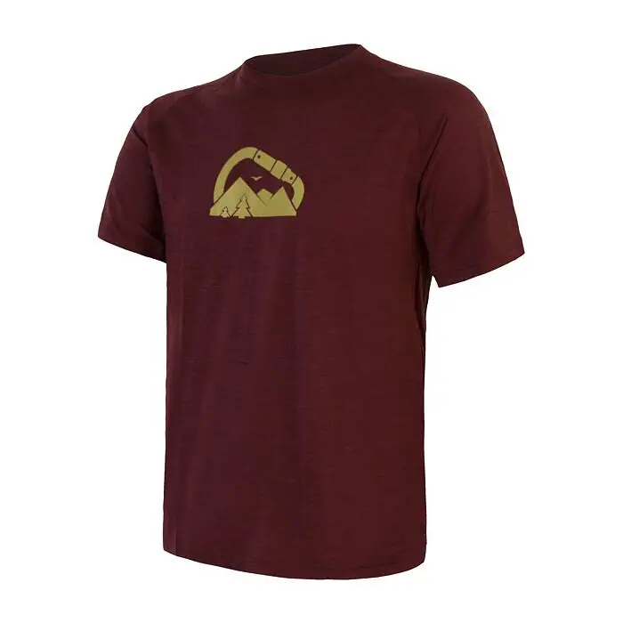 Sensor T-shirt męski Merino Air Tee SS Summit bordowy