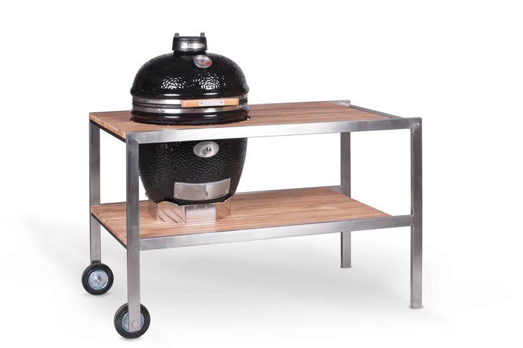 Monolith -  LeChef Pro-Series Stół ze stali nierdzewnej i drewna tekowego