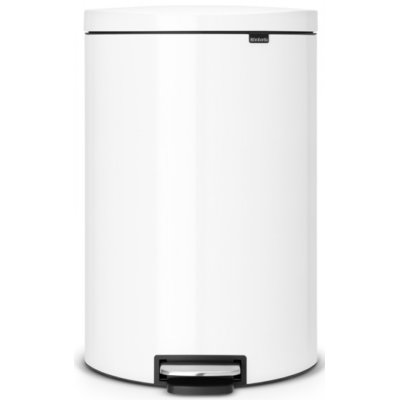 Kosz na śmieci z pedałem BRABANTIA 485244 FlatBack cichy domyk, wyjmowane wiadro, stal 40L Biały