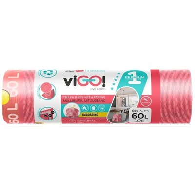 Worki na śmieci VIGO 60L (10 sztuk) Czerwony