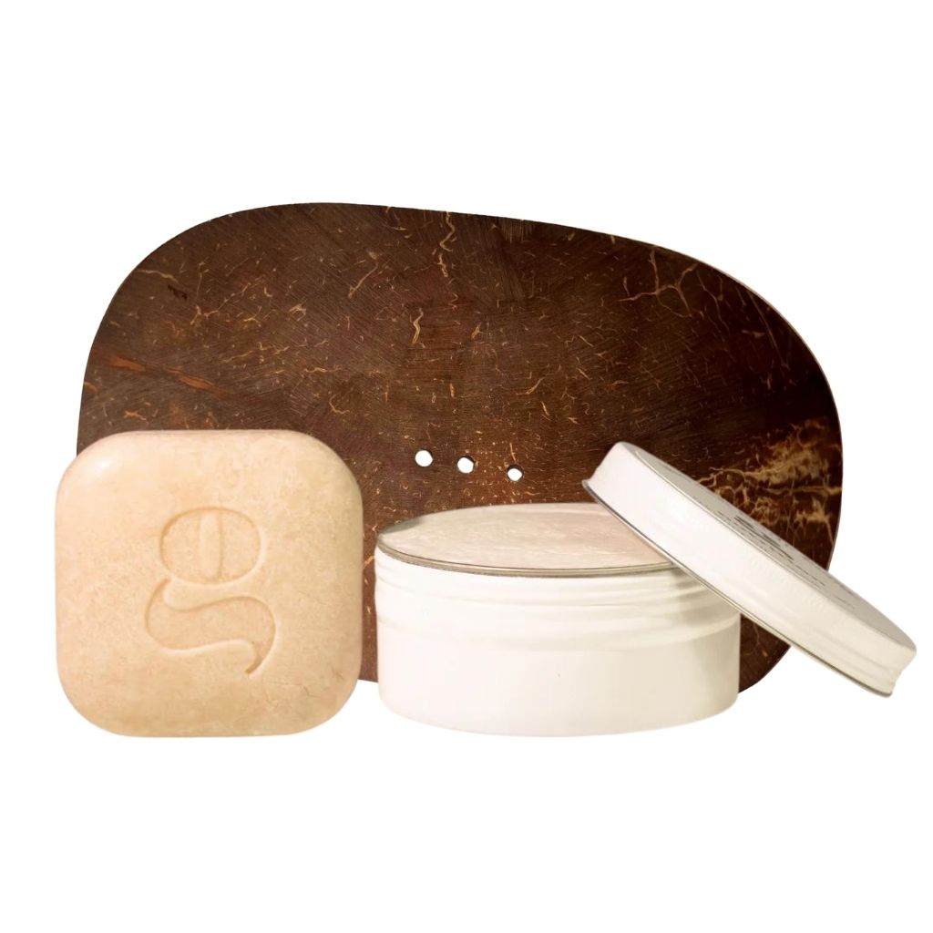 Soap for Globe All Coconut Nutrition zestaw: kokosowe masło, 80 g + kostka myjąca do ciała, 100 g + mydelniczka kokosanka, 1 szt.