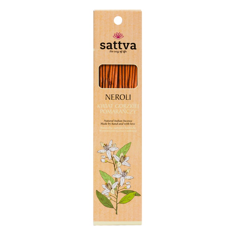Sattva Natural Indian Incense Neroli naturalne indyjskie kadzidełka Kwiat gorzkiej pomarańczy, 15 szt.
