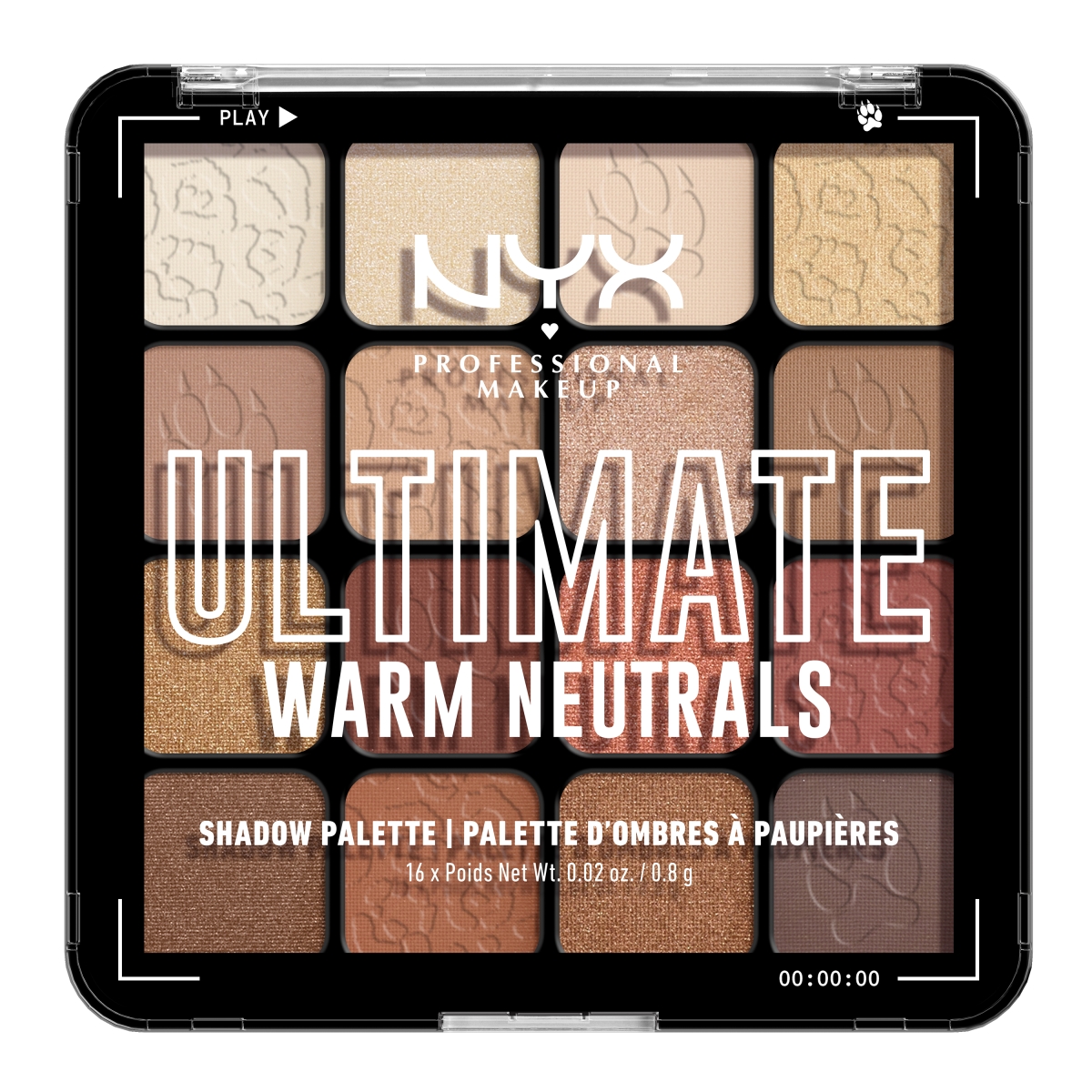 NYX Professional Makeup Ultimate Shadow Palette paleta cieni do powiek warm neutrals, 12,8 g