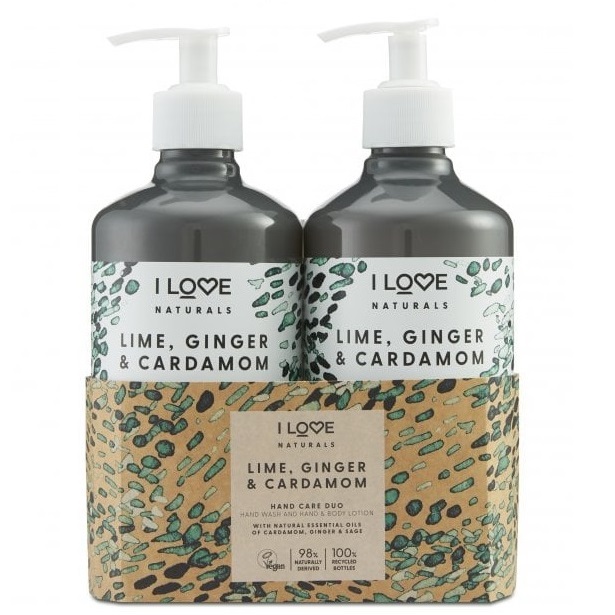 I Love Naturals Hand Care Duo zestaw: żel do mycia rąk, 500 ml + balsam do ciała i dłoni, 500 ml