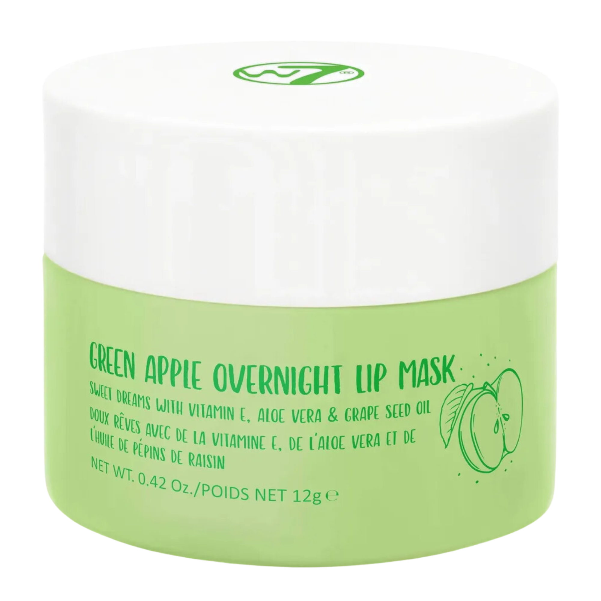 W7 Overnight Lip Mask maska na usta Green Apple, 12 g