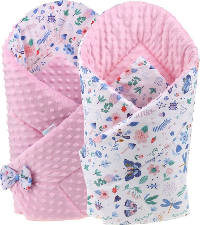 Babymam rożek becik niemowlęcy otulacz minky 80x80