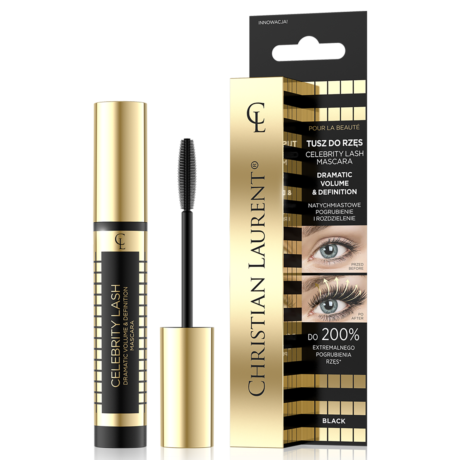Christian Laurent Pour la Beaute Celebrity Lash pogrubiająco-rozdzielający tusz do rzęs, 7 ml
