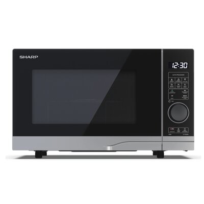 Kuchenka mikrofalowa SHARP YC-PG204AE-S 700W średnica 24.5 cm pojemność 20L Auto Defrost Weight Defrost EcoMode Srebrno-czarny