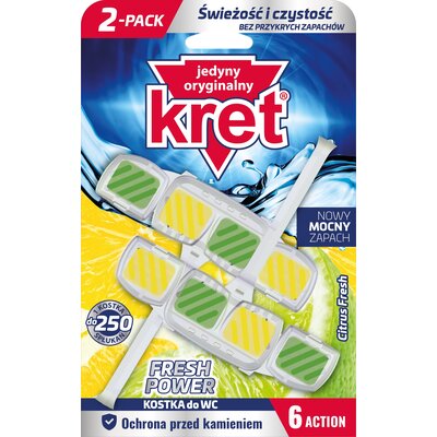 Kostka do WC KRET Fresh Power Citrus Fresh 2x40g