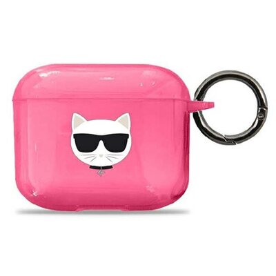 Etui na słuchawki KARL LAGERFELD Choupette Head do Apple AirPods 3 Różowy