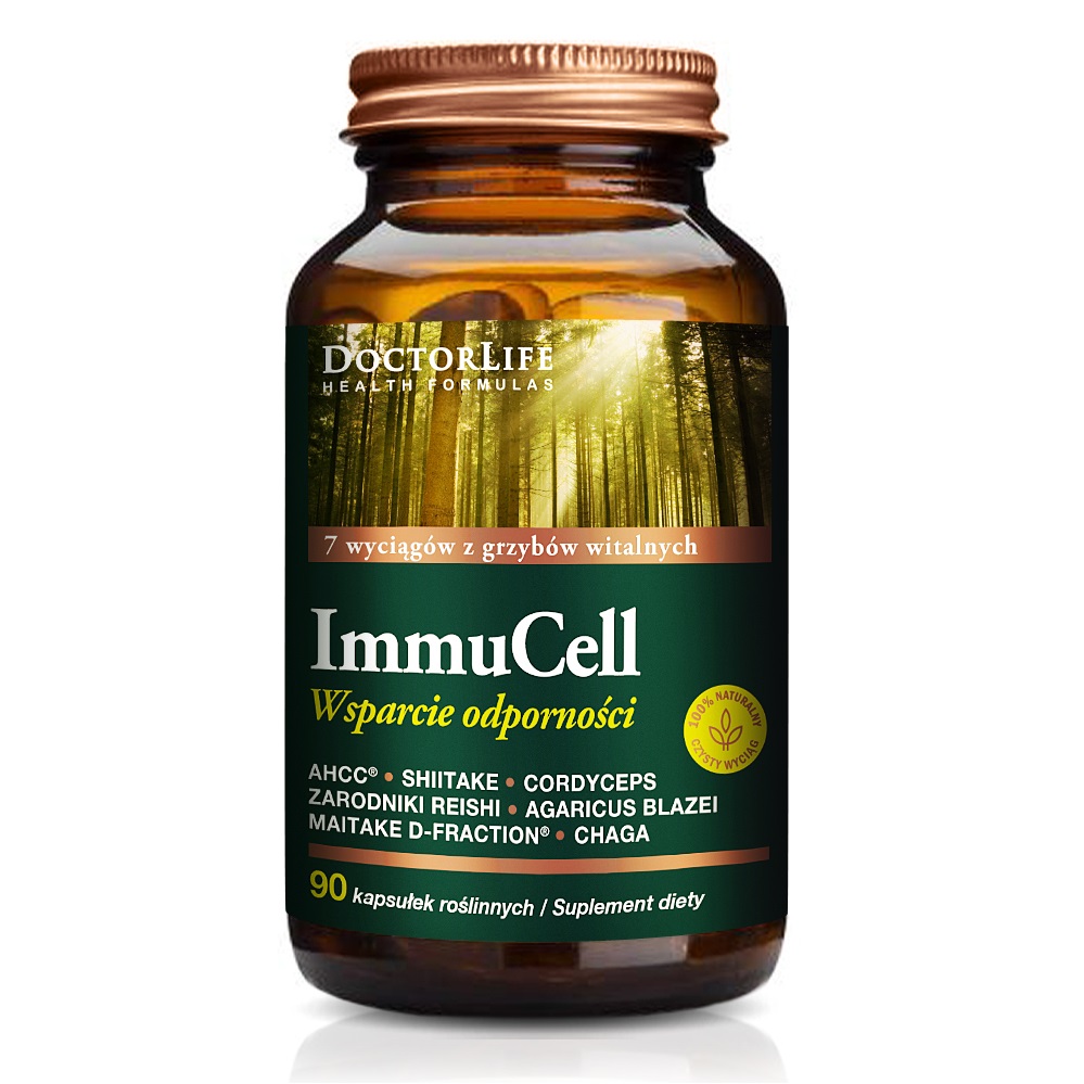 Doctor Life ImmuCell Defense suplement diety ekstrakty z grzybów witalnych, 90 kaps./1 opak.