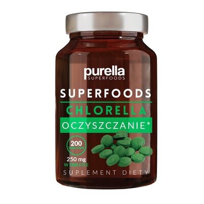 Suplement na trawienie PURELLA Superfoods Chlorella Oczyszczanie (200 tabletek)