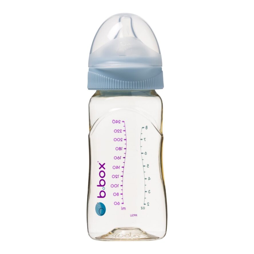 B.box butelka dla noworodka i niemowlaka do karmienia wykonana z PPSU, poj. 240 ml błękit, 1 szt.