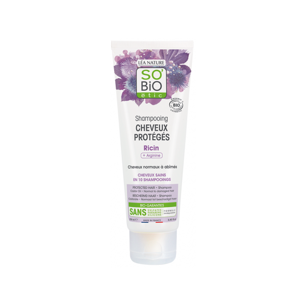 SO'BiO etic szampon chronione włosy Olej Rycynowy i Arginina, 250 ml