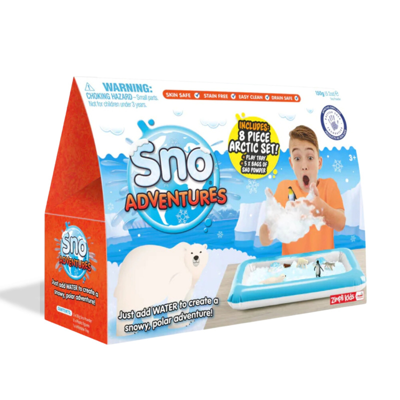 Zimpli Kids zestaw do tworzenia sztucznego śniegu z figurkami zwierząt i tacą dla dzieci Sno World Arctic Adventure, 1 zest.