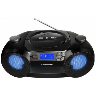 Radioodtwarzacz / Bombox BLAUPUNKT BB31LED, Odtw. CD, CD-R, CD-RW, Bluetooth, Wejście USB/AUX, Tuner FM, Zasilanie Bateryjne
