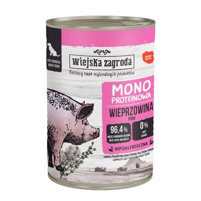 Karma dla psa WIEJSKA ZAGRODA Wieprzowina 400 g