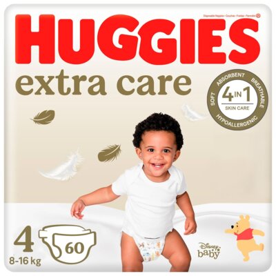 Pieluszki HUGGIES Extra Care Mega 4 8-16 kg (60 szt.)
