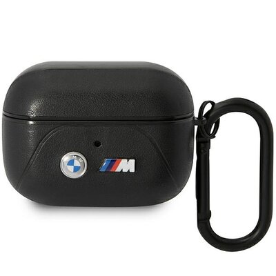 Etui na słuchawki BMW Leather Curved Line do Apple AirPods Pro Czarny