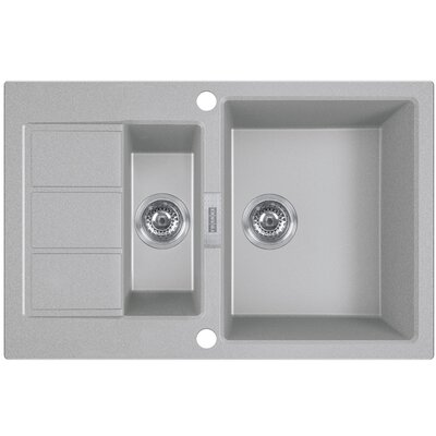 Zlewozmywak półtorakomorowy z ociekaczem FRANKE Sirius 2.0 S2D 651-78 143.0618.684 Kamienny szary 50x78