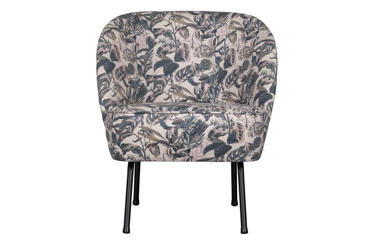 Be Pure - Fotel Vogue Velvet mleczny / kwiatowy