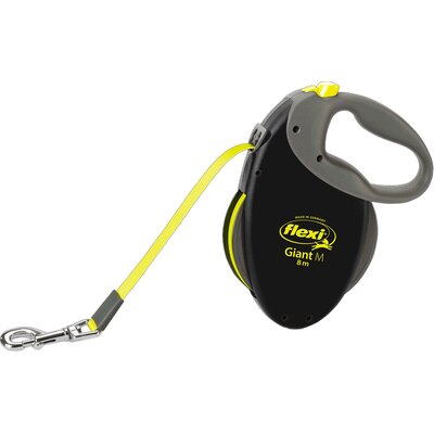 Smycz FLEXI Giant Neon M (8 m - 25 kg) Czarno-żółty