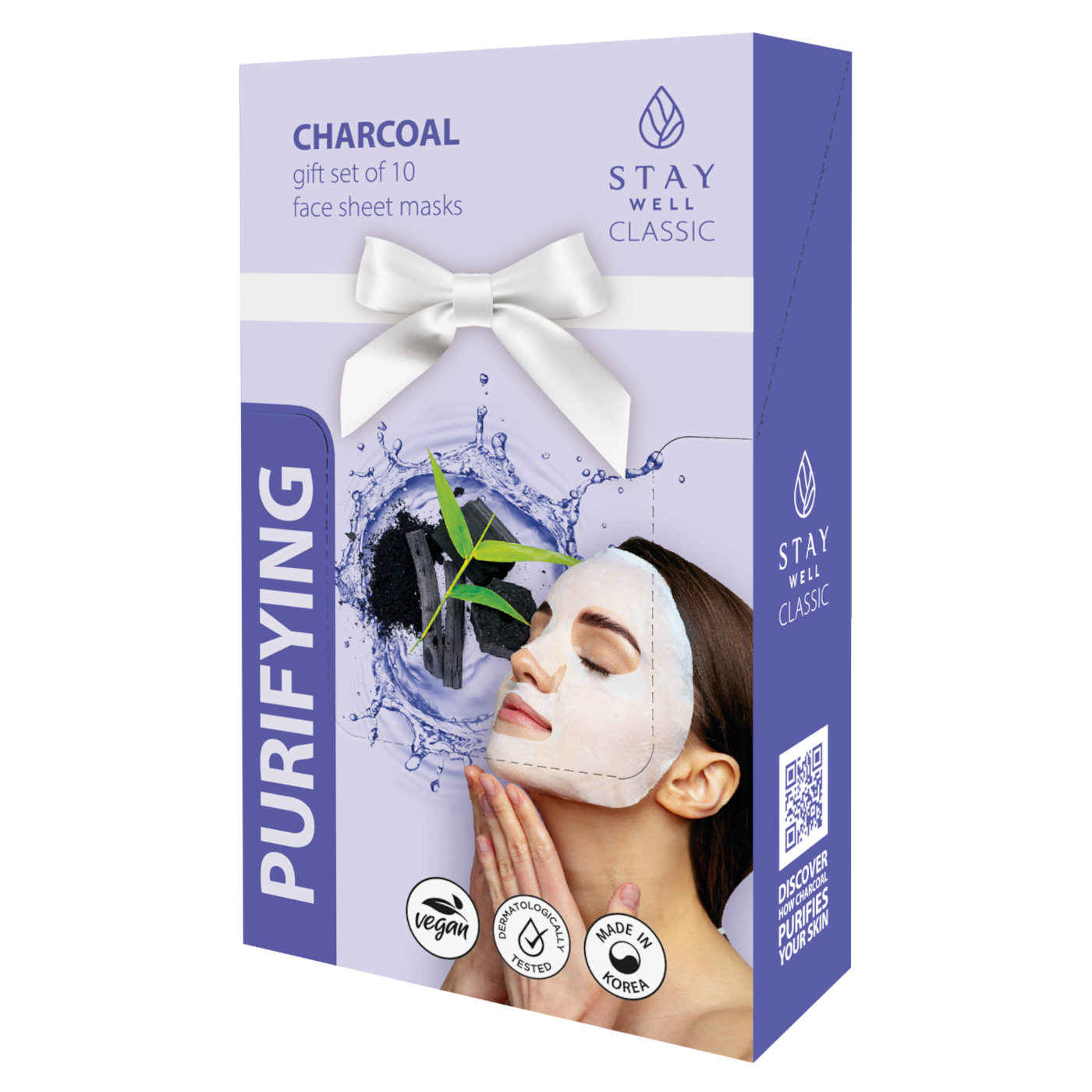 Stay Well Purifying oczyszczająca maska z węglem drzewnym do twarzy, 10 szt./1 opak.