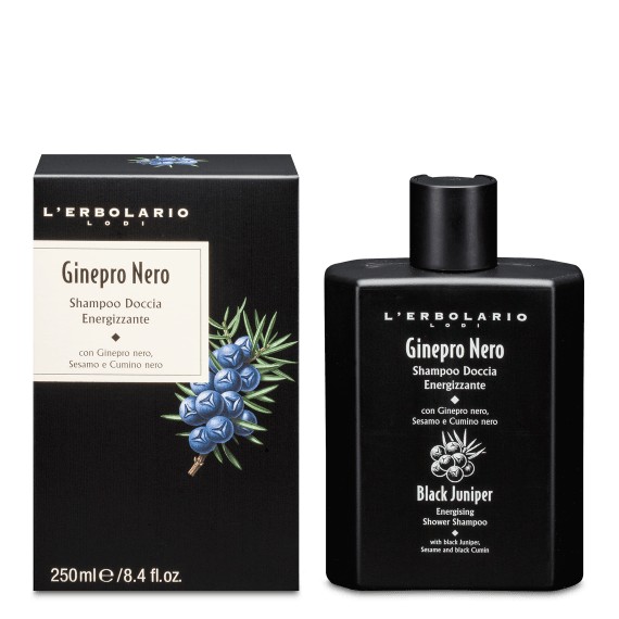 L'Erbolario ginepro nero energetyzujący szampon i żel pod prysznic 2w1, 250 ml