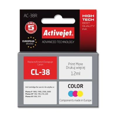 Tusz ACTIVEJET do Canon CL-38 Kolorowy 12 ml AC-38R