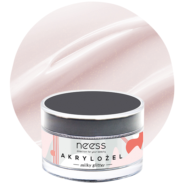 Neess akrylożel budujący i przedłużający płytkę paznokci milky glitter, 15 g