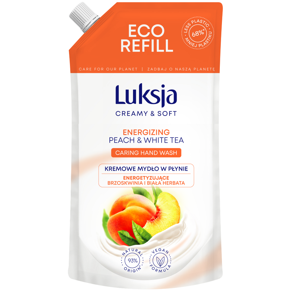 Luksja Creamy & Soft Brzoskwinia i Biała herbata zapas kremowego mydła w płynie, 400 ml