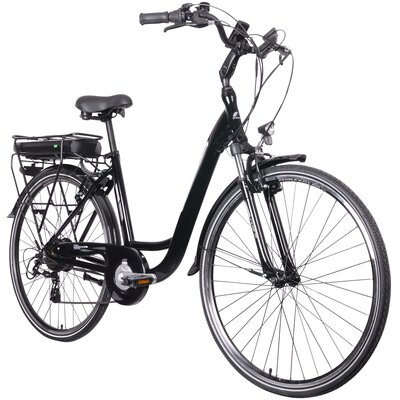 Rower elektryczny INDIANA E-Moena 8 D18 28 cali Czarno-szary