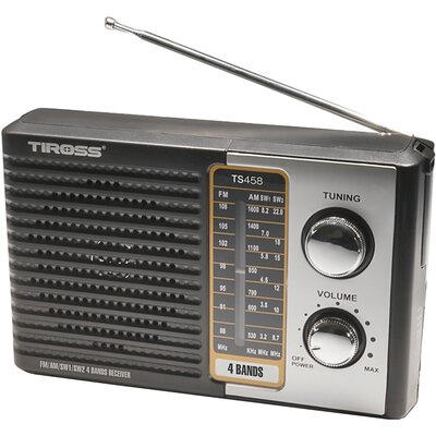 Radio TIROSS TS-458 Analogowe Przenośne Czarno-srebrny