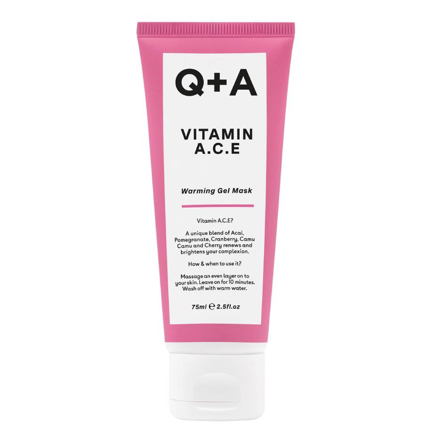 Q+A Vitamin A.C.E rozgrzewająca maska do twarzy z witaminami A, C i E, 75 ml