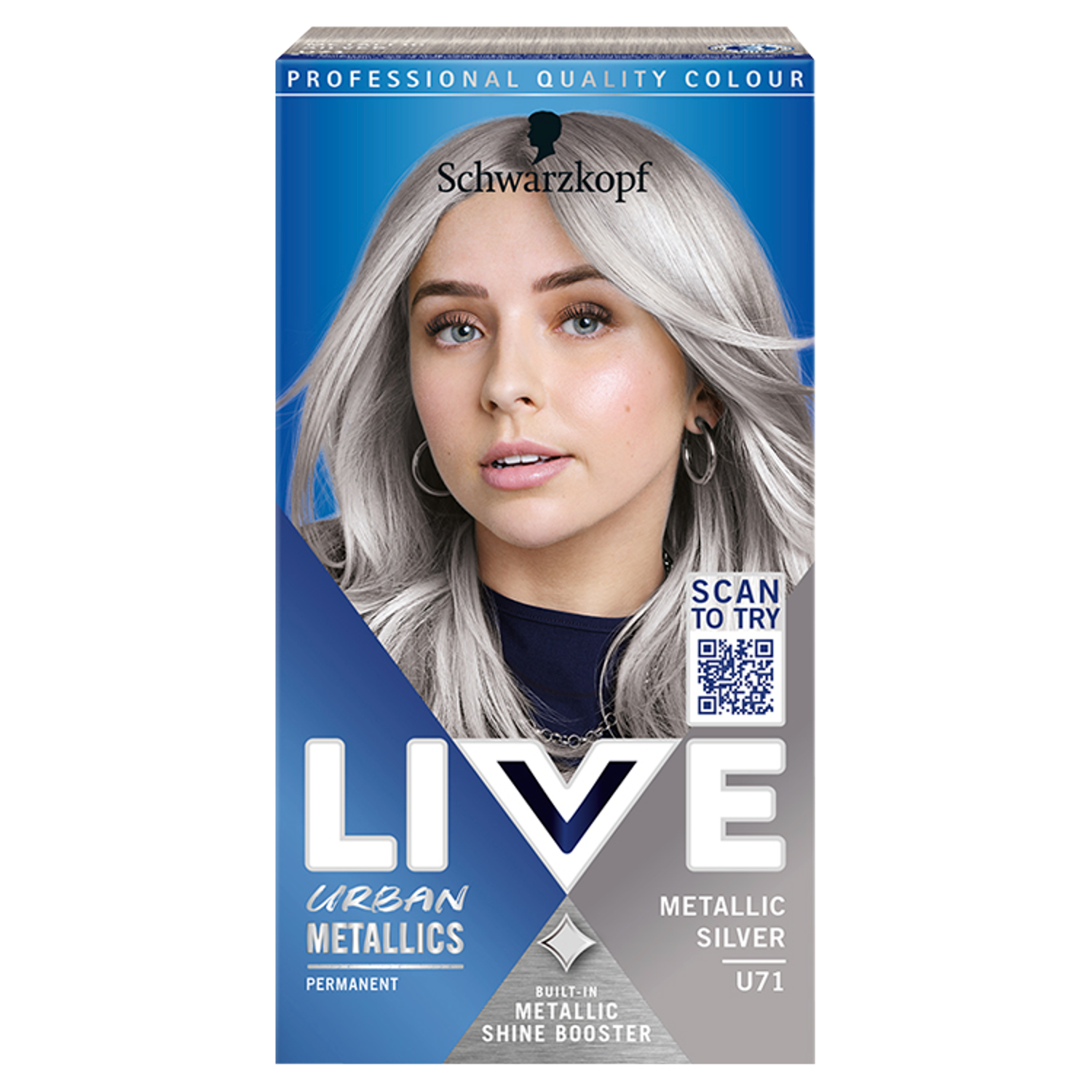 Live Urban Metallics farba do włosów u71 metallic silver, 1 opak.