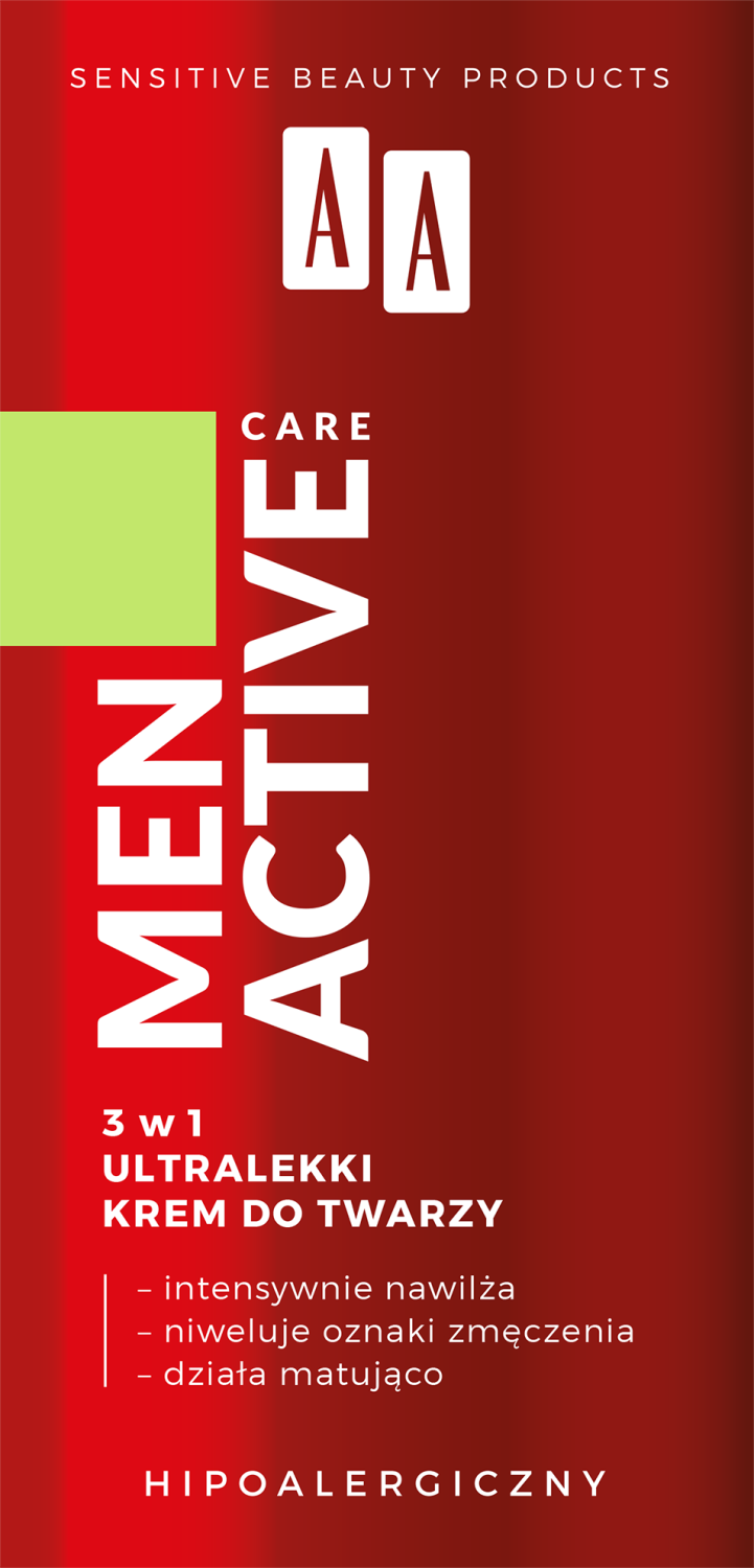 AA MEN Active Care ultralekki krem do twarzy 3w1, 50 ml